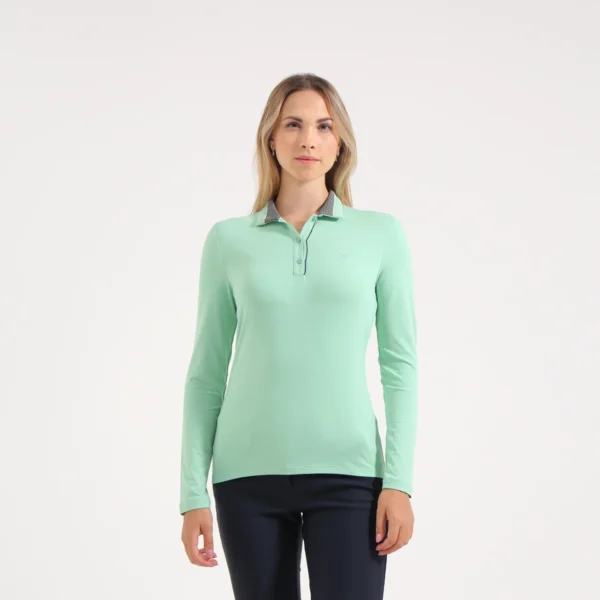 Áo Polo Golf nữ dài tay Chervo Animus 65498 - Light Green 681