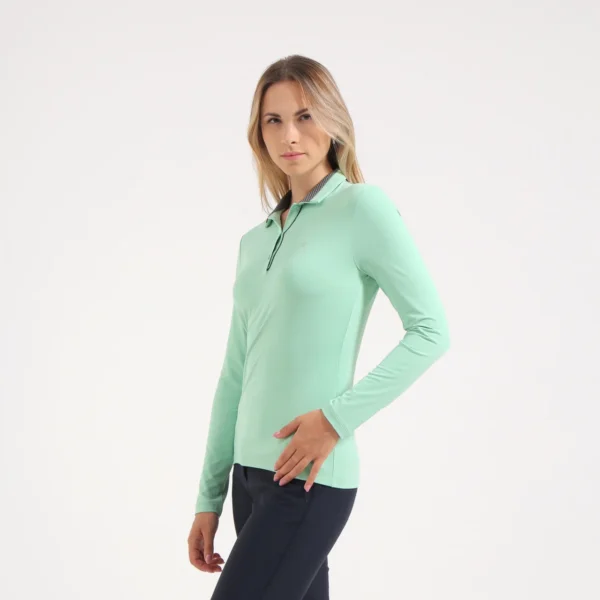 Áo Polo Golf nữ dài tay Chervo Animus 65498 - Light Green 681