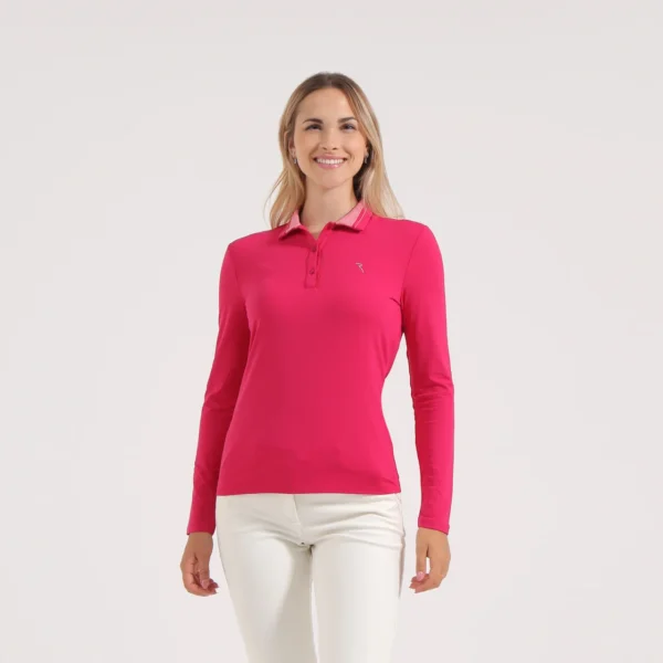 Áo Polo Golf nữ dài tay Chervo Animus 65498 - Light Green 681