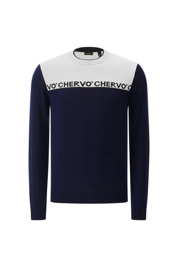 Áo len Golf nam Chervo Naviglio 65262 - White Navy E52