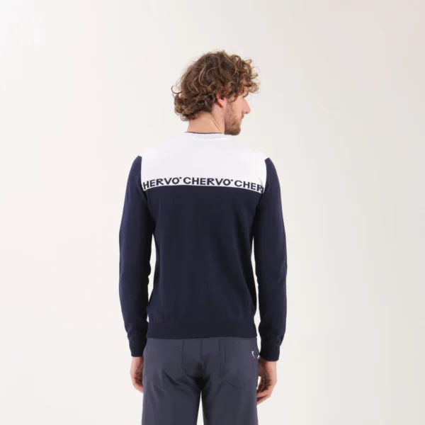 Áo len Golf nam Chervo Naviglio 65262 - White Navy E52