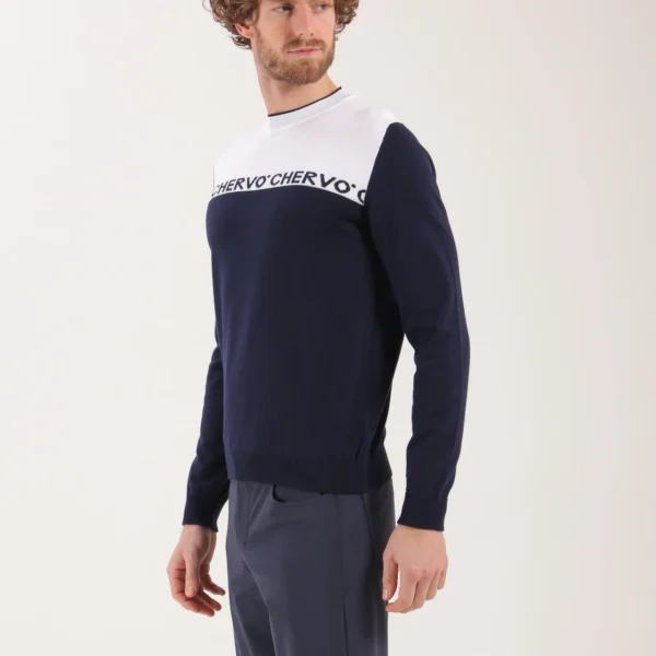 Áo len Golf nam Chervo Naviglio 65262 - White Navy E52