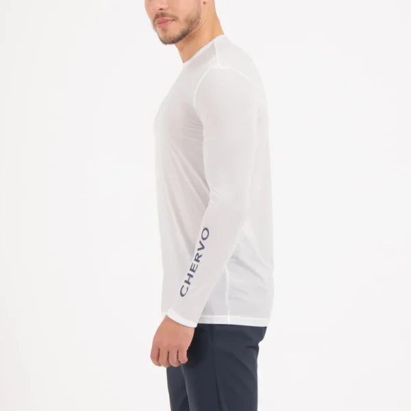 Áo Golf nam dài tay Chervo Teck 65378 - White 100