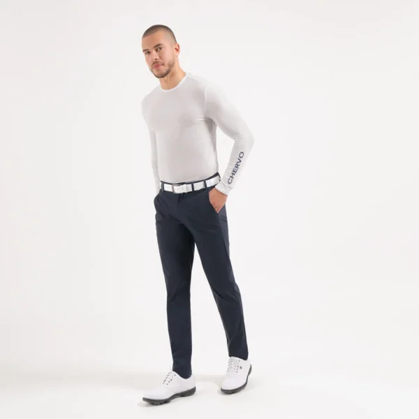 Áo Golf nam dài tay Chervo Teck 65378 - White 100
