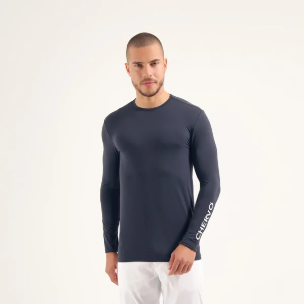 Áo Golf nam dài tay Chervo Teck 65378 - White 100