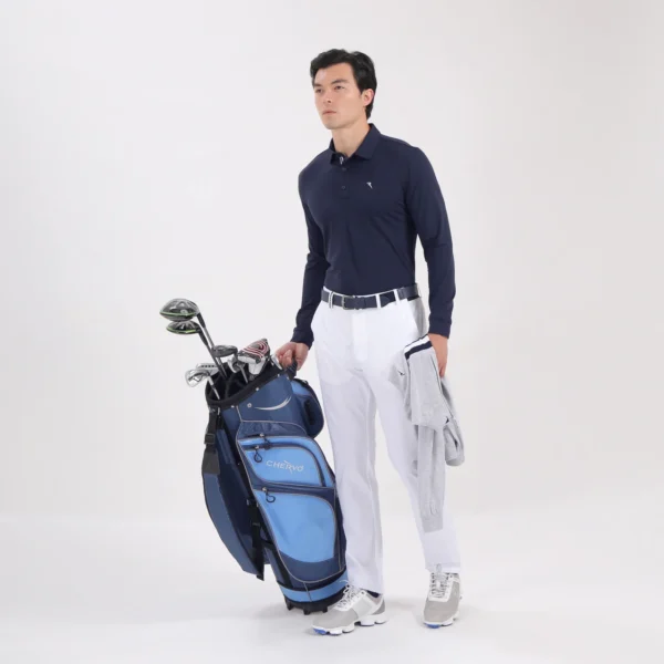 Áo Polo Golf nam dài tay Chervo Allusivo 65355 - Blue 599