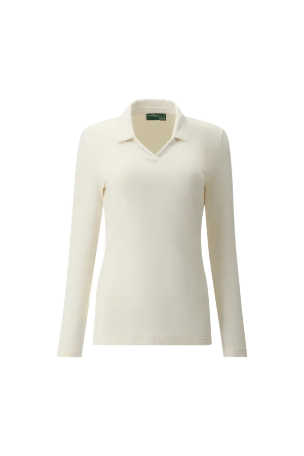 Áo Polo Golf nữ dài tay Chervo Annamaria 65551 - Black 999