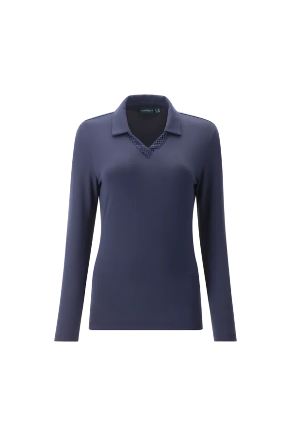 Áo Polo Golf nữ dài tay Chervo Annamaria 65551 - Black 999