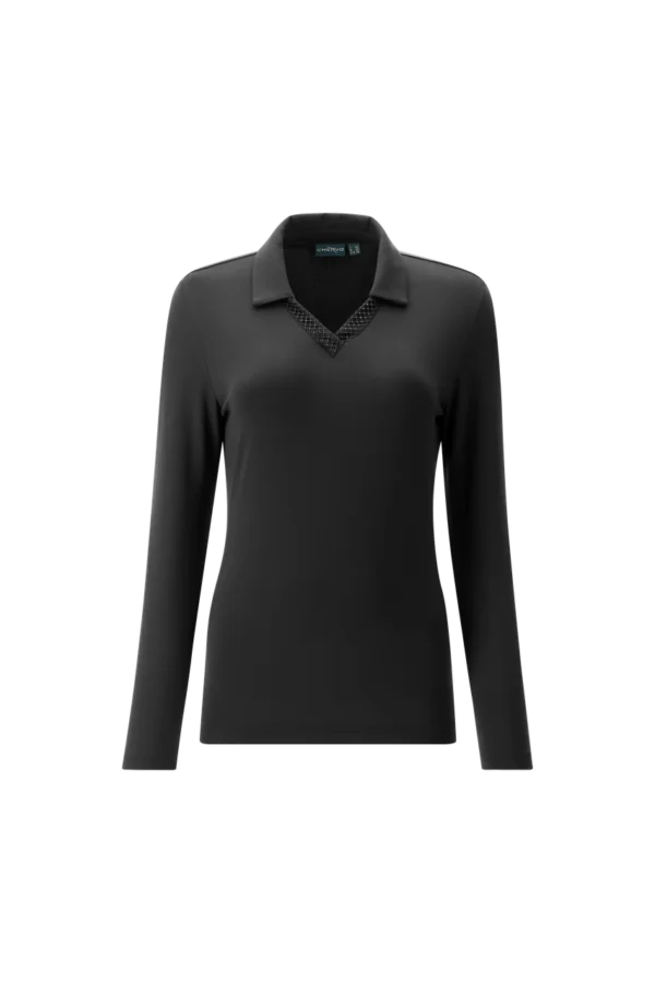 Áo Polo Golf nữ dài tay Chervo Annamaria 65551 - Black 999