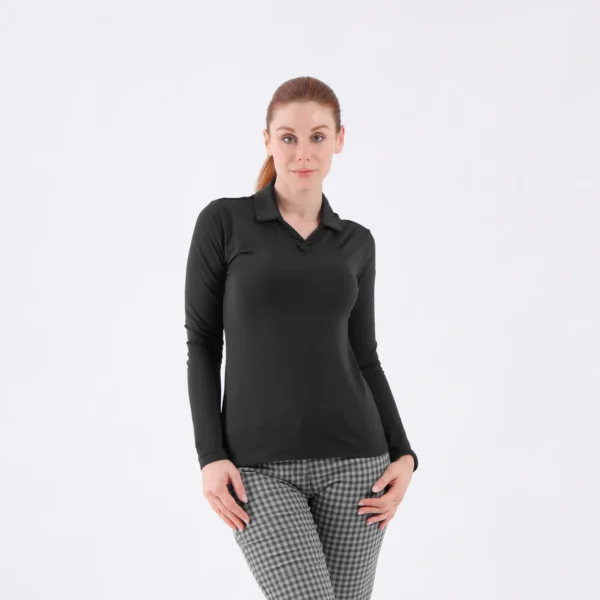 Áo Polo Golf nữ dài tay Chervo Annamaria 65551 - Black 999