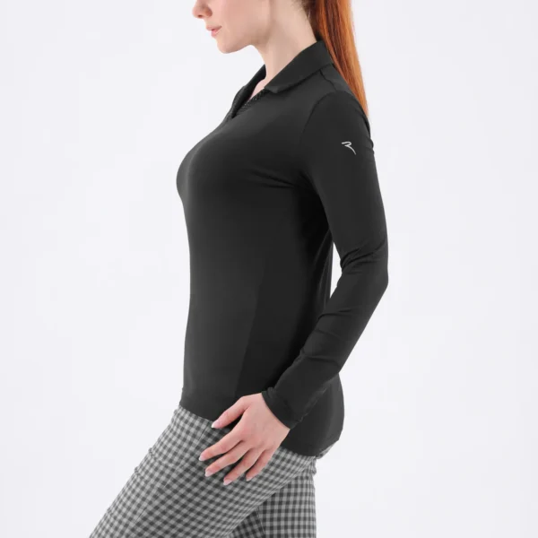 Áo Polo Golf nữ dài tay Chervo Annamaria 65551 - Black 999
