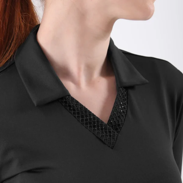 Áo Polo Golf nữ dài tay Chervo Annamaria 65551 - Black 999