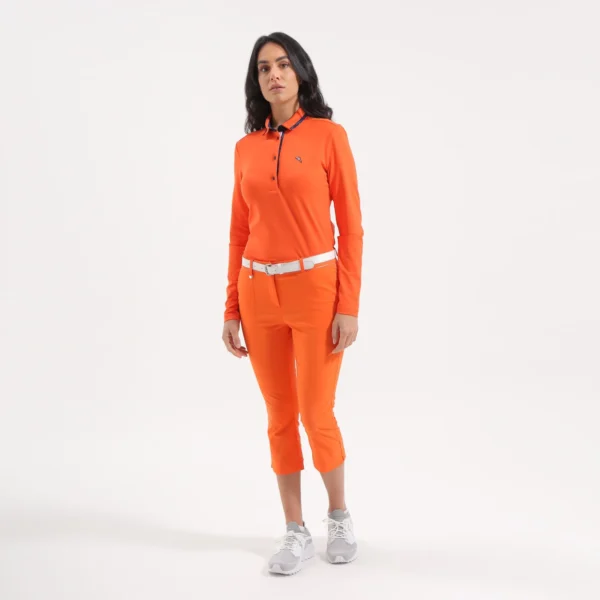 Áo Polo Golf nữ dài tay Chervo Annawintour 65704 - White AA19