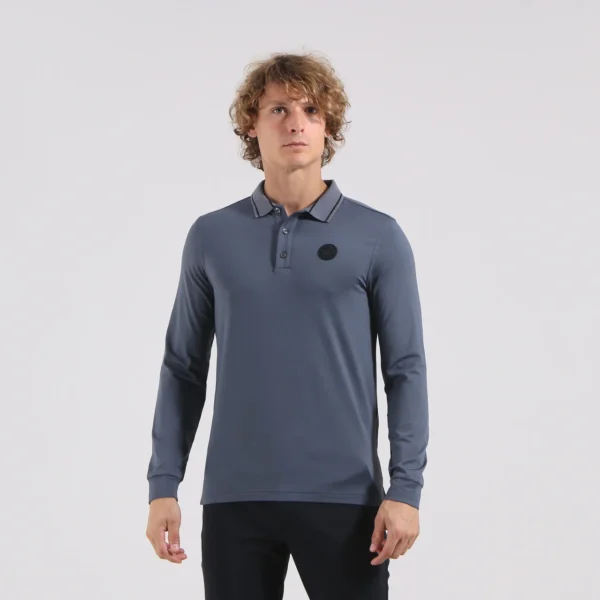 Áo Polo Golf nam dài tay Chervo Annuncio 66111 - Ash Grey 4004