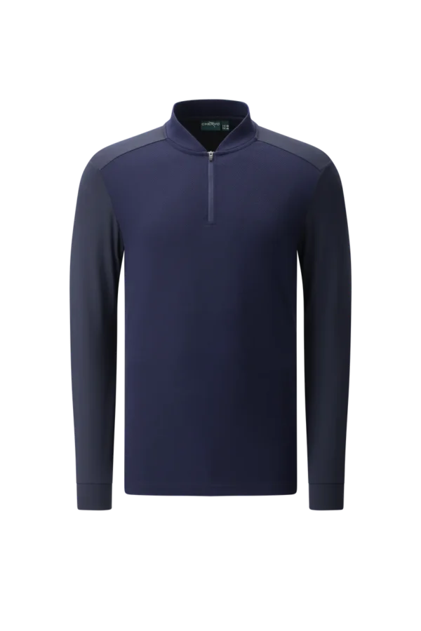 Áo Golf nam cao cổ Chervo Tobacco 66294 - Black 999