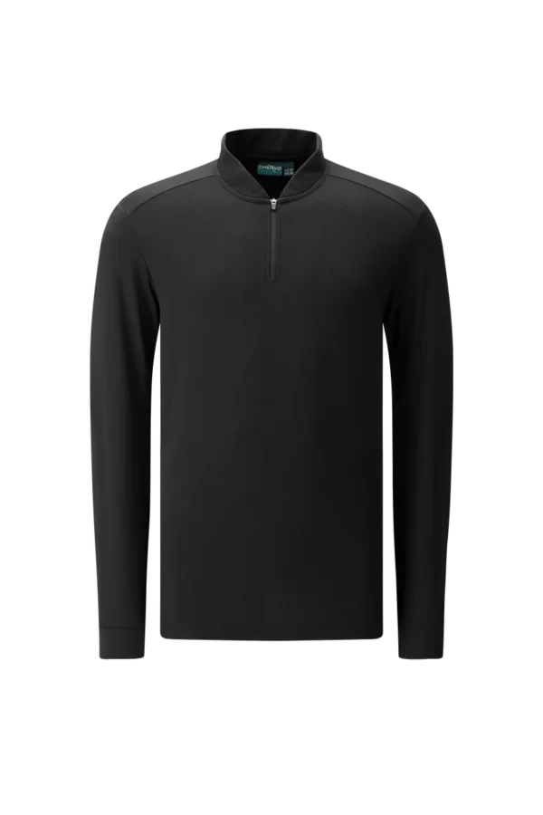 Áo Golf nam cao cổ Chervo Tobacco 66294 - Black 999