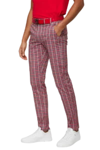 Quần dài Golf nam Chervo Stelo 64951 – Caro Red 10H