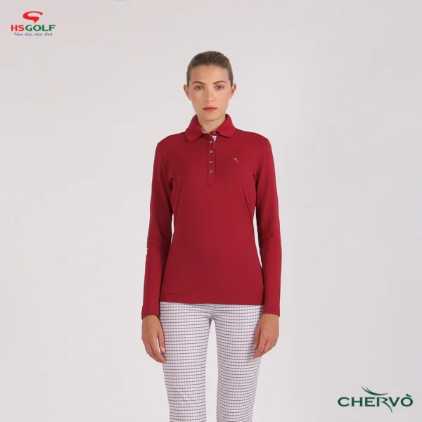 Áo Polo Golf nữ dài tay Chervo Alca 64610 - Black 999