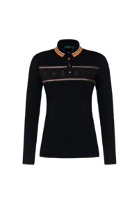 Áo Polo Golf nữ dài tay Chervo Along 63911 – Black 999