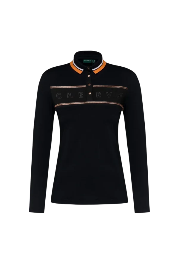 Áo Polo Golf nữ dài tay Chervo Along 63911 - Black 999