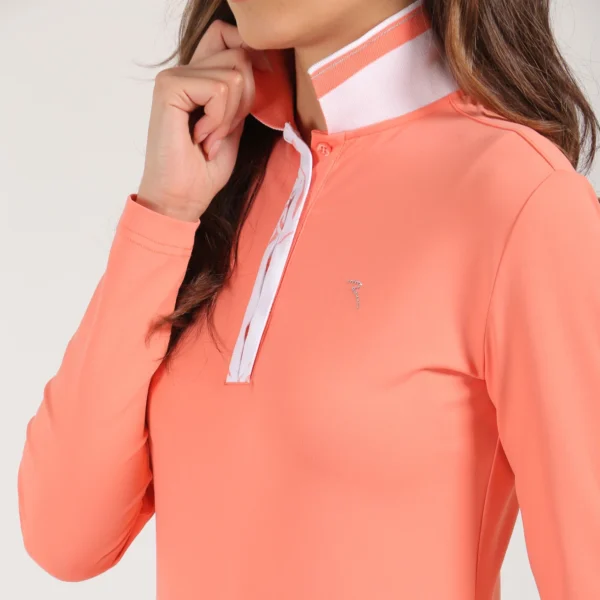 Áo Polo Golf nữ dài tay Chervo Attraente 64721 - Green 612