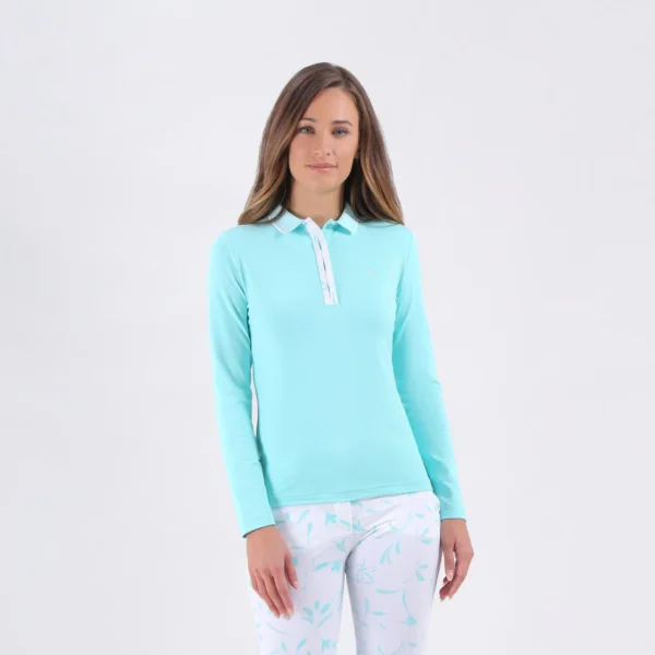 Áo Polo Golf nữ dài tay Chervo Attraente 64721 - Green 612