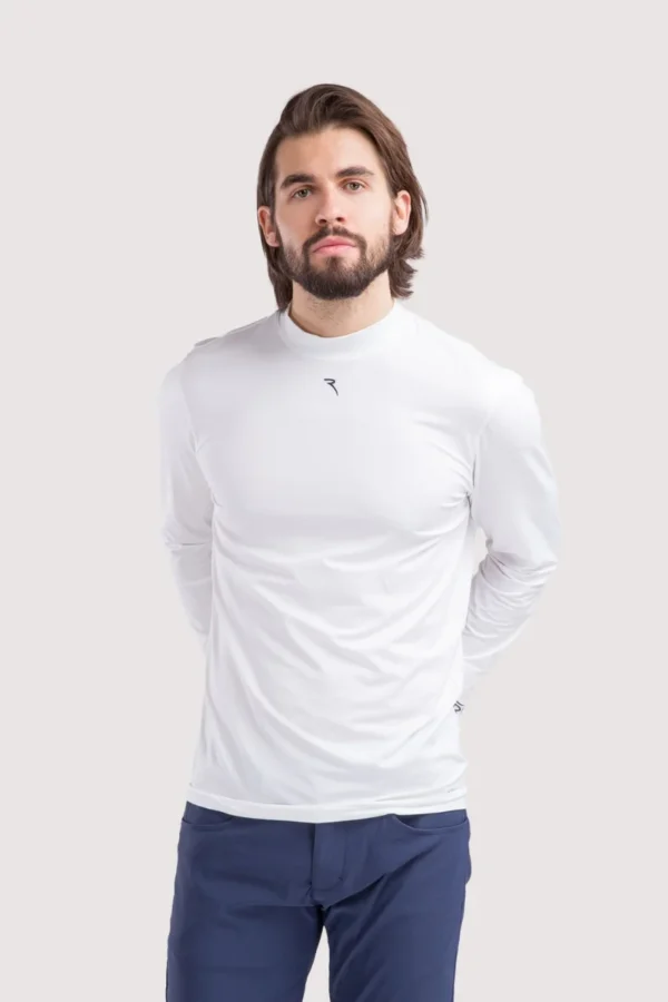 Áo Golf nam dài tay Chervo Tamtam - White 100