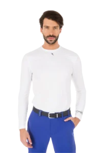 Áo Golf nam dài tay Chervo Tictac 62762 – White 100