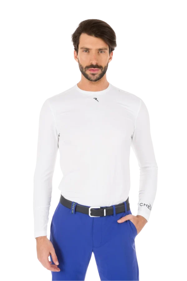 Áo Golf nam dài tay Chervo Tictac 62762 - White 100