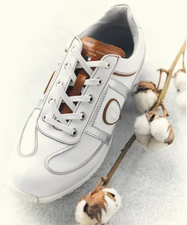 Giày Golf nam Duca Firenze 10507 - White/Silver/Cognac