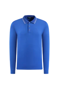 Áo Polo Golf nam dài tay Chervo Alfabeto A1197 – Blue 5004